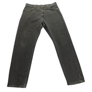 Basic Editions Mens Black Denim Jeans 34x31 Faded Lightly Distressed Vintage 90s